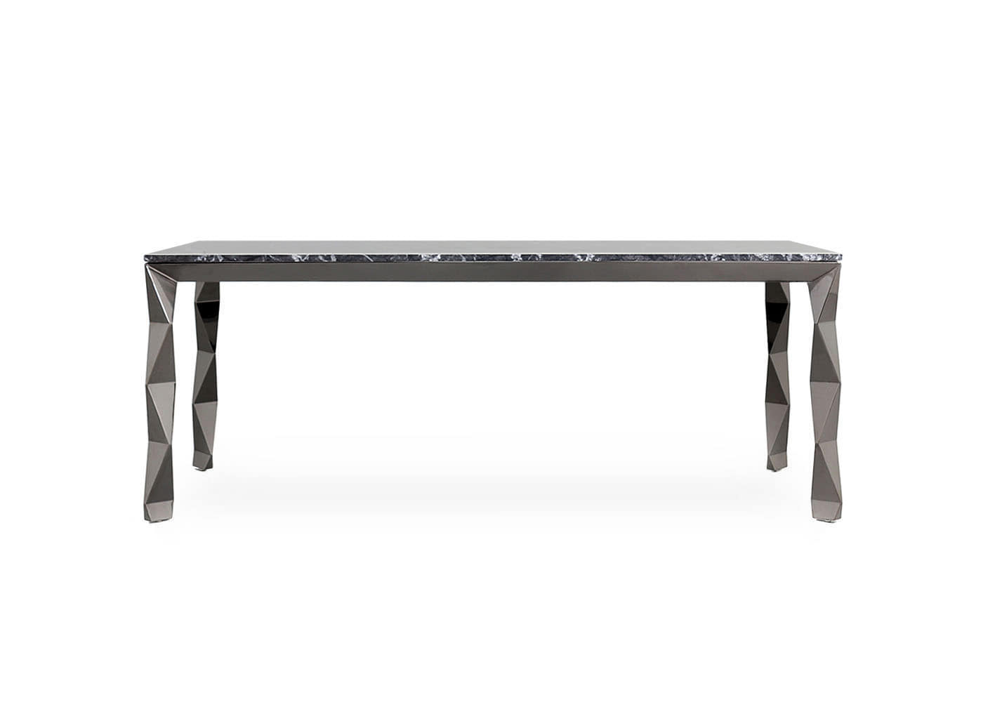베르디 이태리 천연 대리석 블랙크롬 식탁 테이블